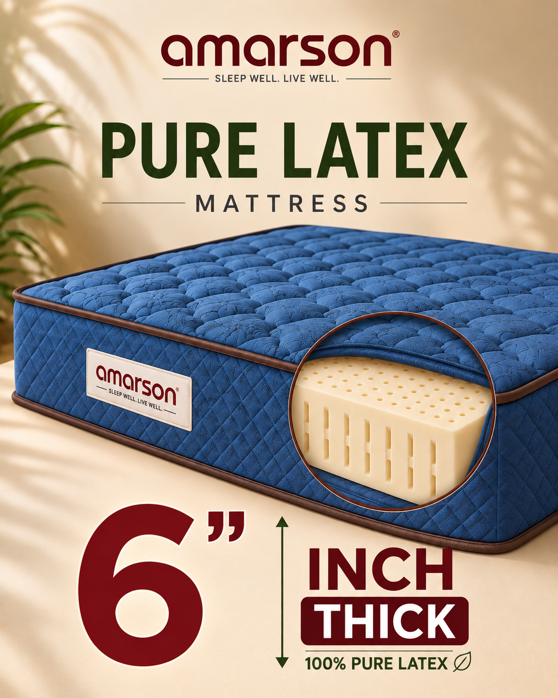 Pure Latex Foam Mattress