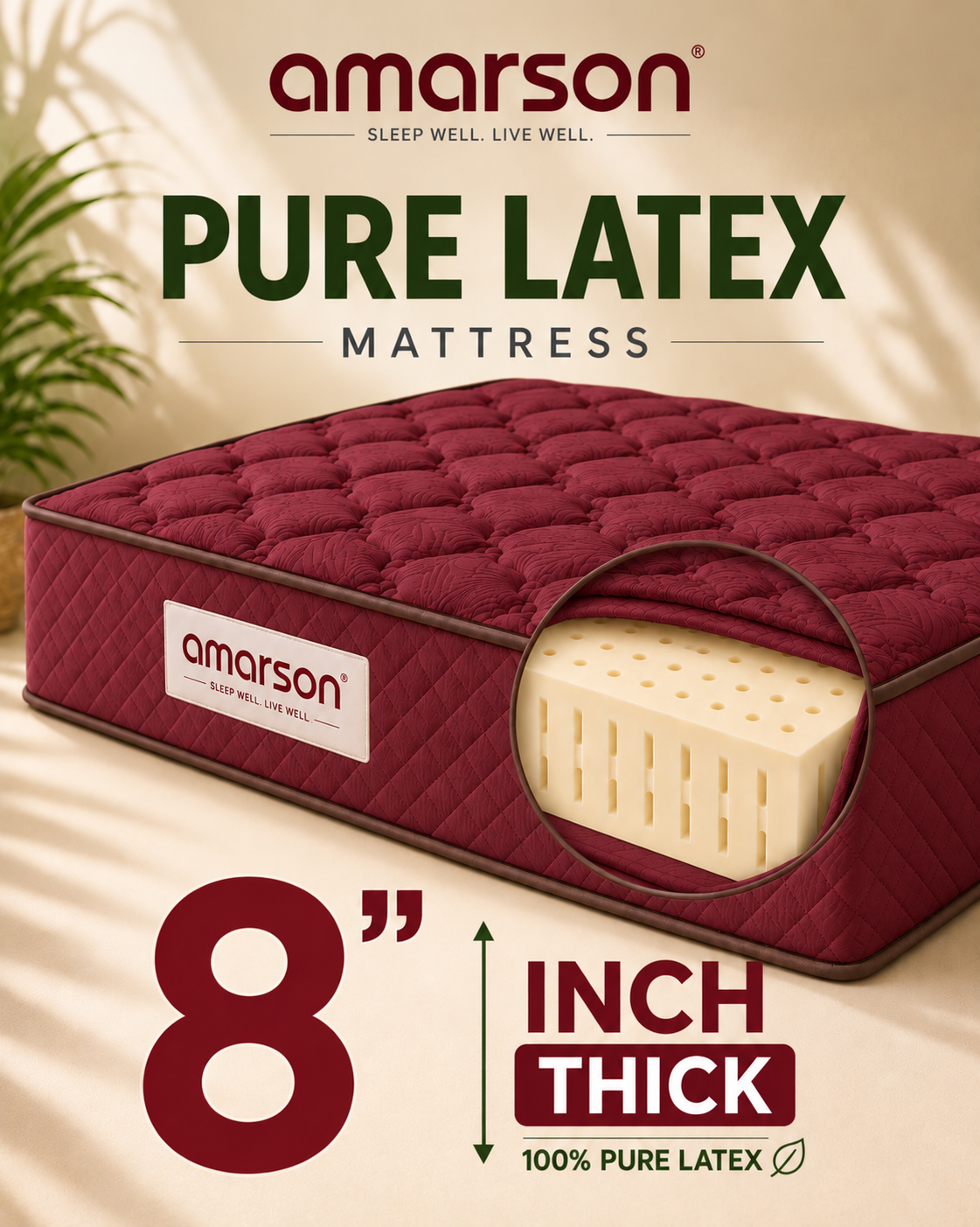 Pure Latex Foam Mattress
