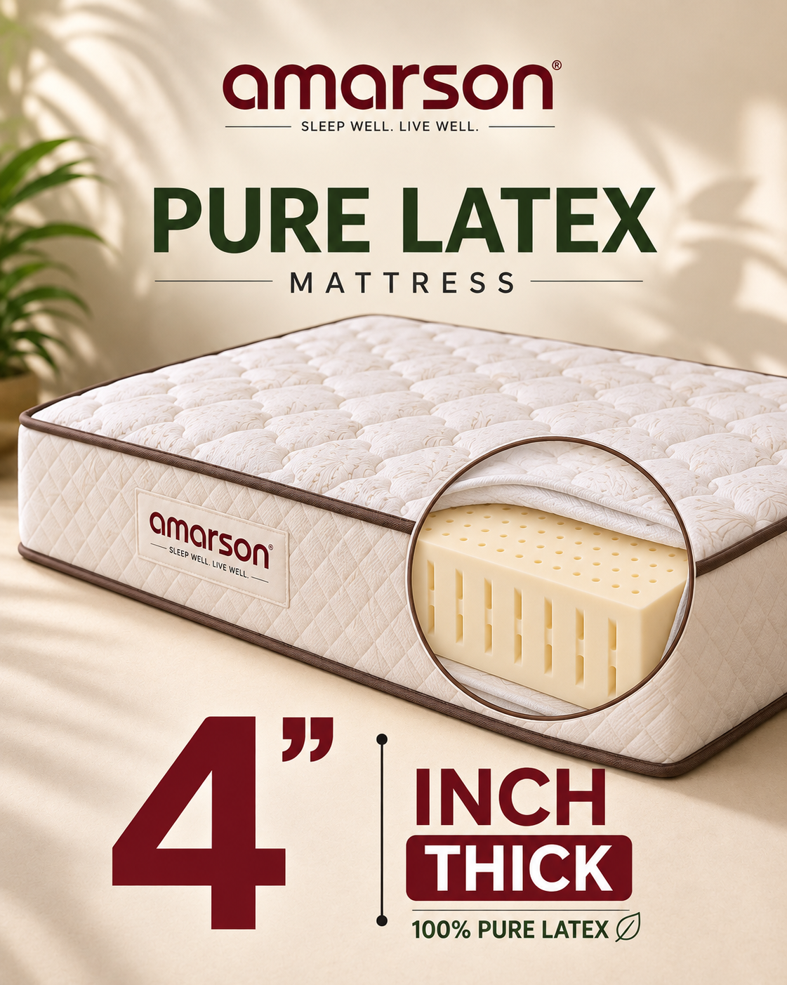 Pure Latex Foam Mattress